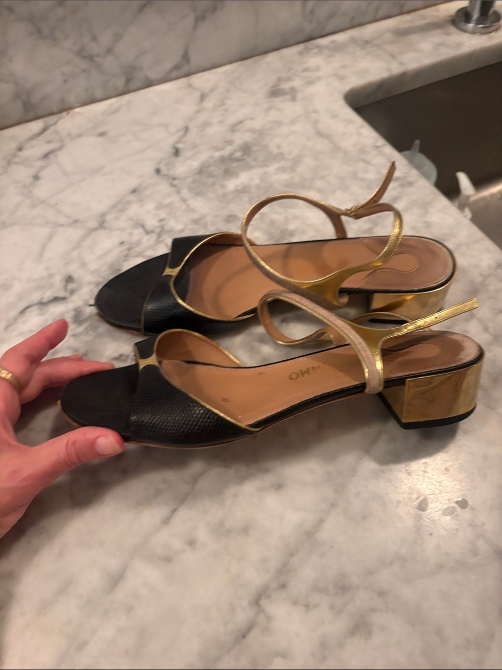 Adorable Ferragamo Block Heel Sandals 9.5
